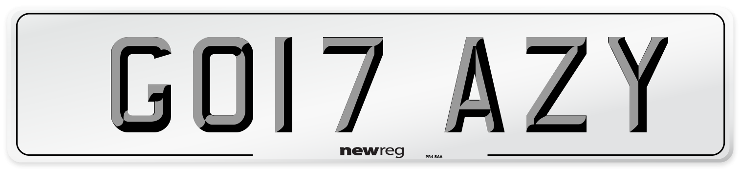GO17 AZY Number Plate from New Reg